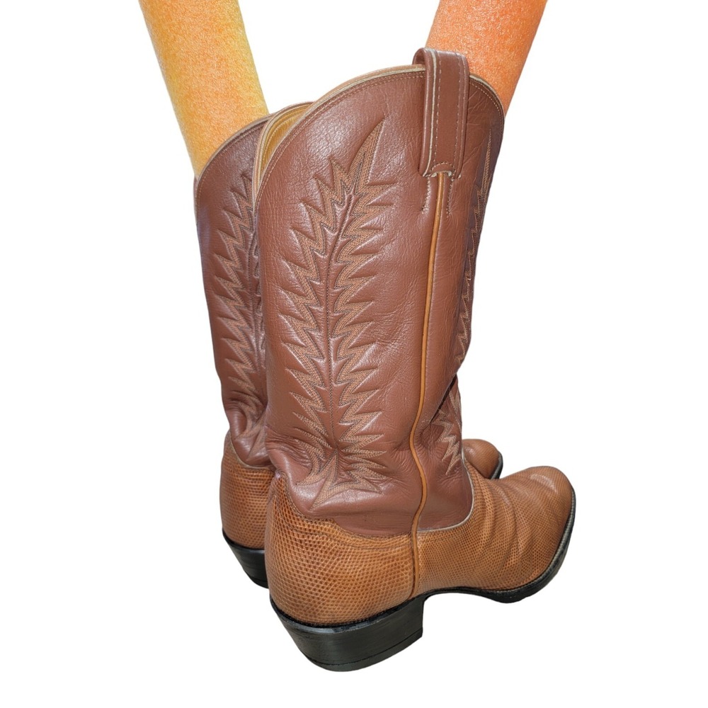 Tony Lama Mens Emilia Lizard Skin Brown Western Cowboy Boots 4811 Sz 13 B Exotic - Picture 3 of 12